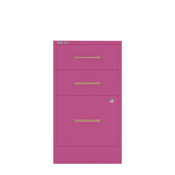 Bisley Home Filer, 2 Universal-, 1 HR-Schublade, Eichengriff, 681 fuchsia, PFA3OH681