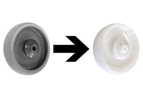 VARIOfit Polyamidrollen für Wagen, 2 Lenkrollen und 2 Bockrollen, Durchmesser 125 mm, 272689