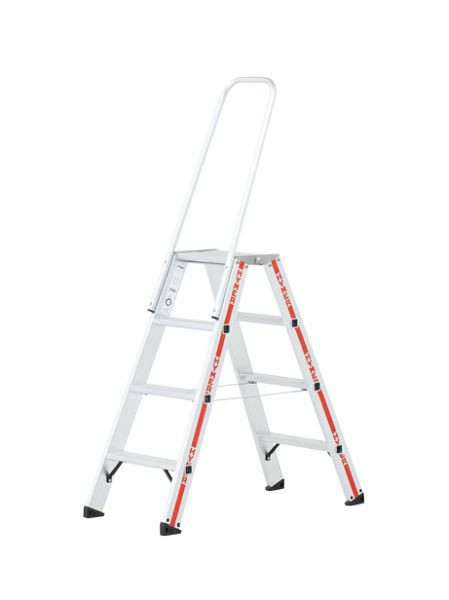 HYMER Stufenstehleiter mit Haltebügel, 2x4 Stufen, Länge 1,04 m, 807408