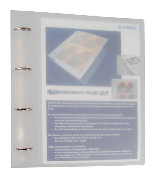 Eichner Präsentationsringbuch aus PP, mit 4-Ring Combi, VE: 10 Stück, 9330-00707