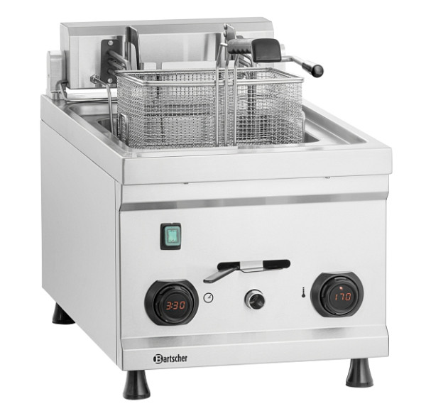 Bartscher Fritteuse MDI 12L Korblift, mit automatischer Korblift-Funktion, Knebel mit Digital-Anzeige für Temperatur, Memory-Funktion, 162654