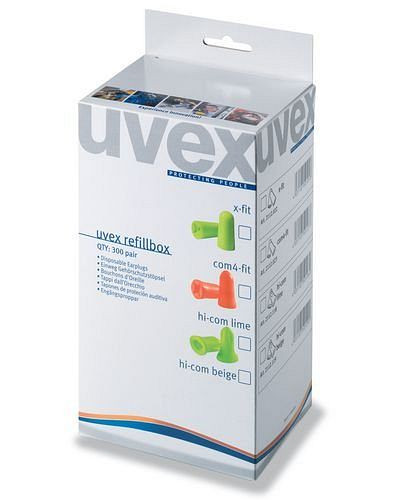uvex Nachfüllbox com4-fit, für Dispenser, SNR 33, orange, VE: 300 Paar, 210-217