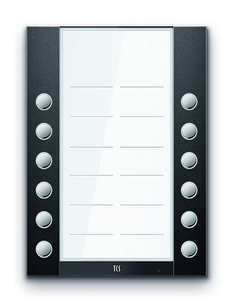 TCS Türkontrollsystem PET PRO Audio Klingeltastenerwweitreung 12T 2 Spalten AP RAL7016 anthrazitgrau, AEA520212-0017