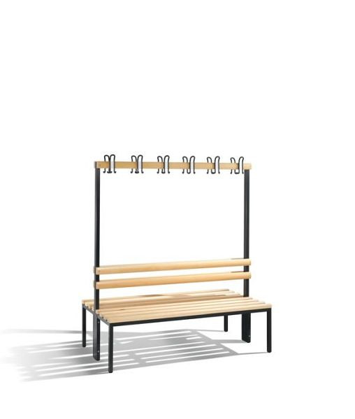 C+P Garderobenbank 2-seitig, H1650xB1500xT750 mm, Schwarzgrau, 8051-200 S10037