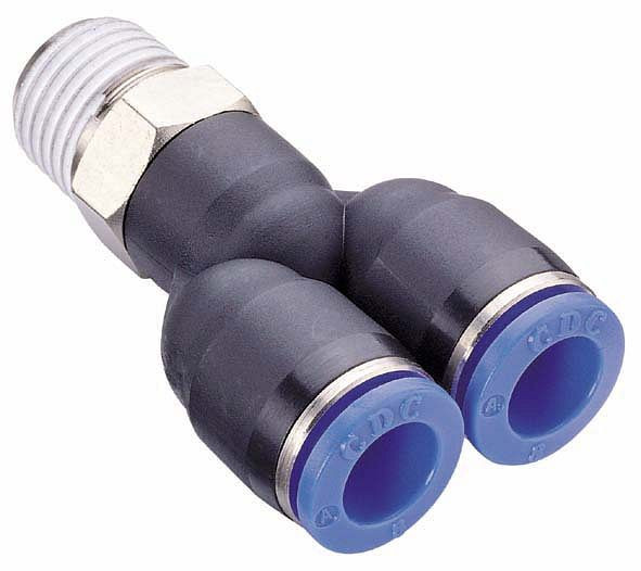 timmer B-YEk-8-1/8-KU, Y-Einschraubverschraubung konisch, mit Gewinde PTFE beschichtet, Schlauch-Ø: 8 mm, Gewinde: 1/8", VE: 10 Stück, 03181249