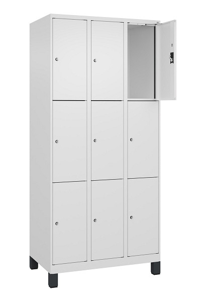 C+P Schließfachschrank Evolo PLUS, mit Füßen, 9 Fächer, 1950x900x500mm, 9016/90, 049010-303 S10020