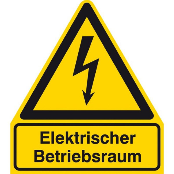 Stein HGS Elektrokennzeichnung/Warnkombischild, Elektrischer Betriebsraum, 210 x 238 mm / Alu, geprägt, 11.1443