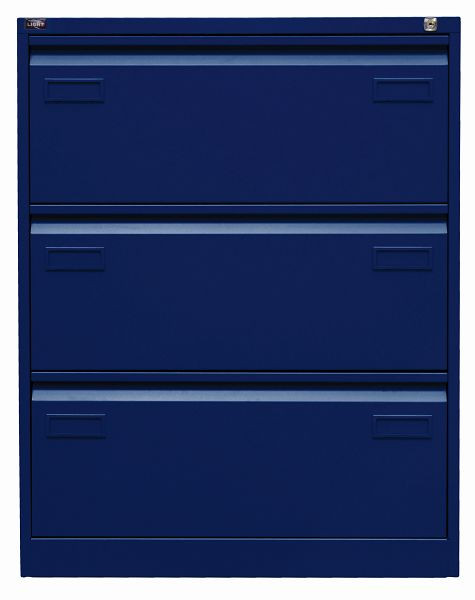 Bisley LIGHT Hängeregistraturschrank, doppelbahnig 3 HR-Schubladen, oxfordblau, CDF3639