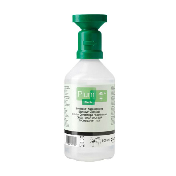 Stein HGS Augenspülflasche 'PLUM' mit 0,9 % Natriumchloridlösung, 500 ml, 25958