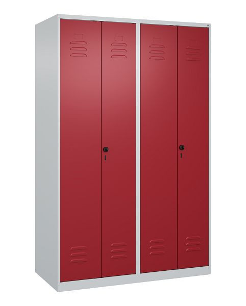 C+P Umkleidespind Classic PLUS SW, 4 Abteile, 1850x1200x500mm, 7035/3003, Drehriegel, 080002-40 S10026