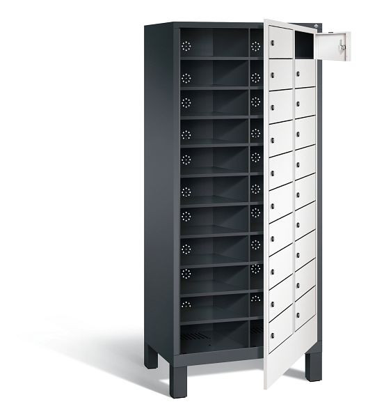 C+P Wäsche-Sammelschrank Evolo, H1850xB810xT500mm, Farbe: Schwarzgrau / Verkehrsweiß, 48060-210 S10137