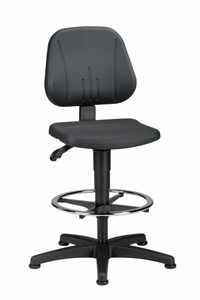 bimos Unitec mit Gleiter und Fußring und PU-Schaum schwarz, Sitzhöhe 580-850 mm, 9651-2000