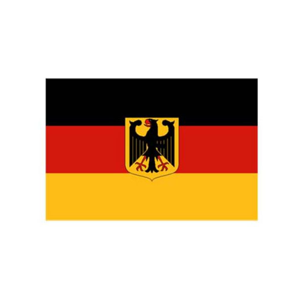 Stein HGS Bundeswappenflagge Deutschland, 100 x 150 cm (Querformat), mit Seil und Schlaufe, FlagTop 160 g/m², für Fahnenmasten 6 m, ohne Hohlsaum, 26047