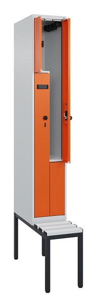 C+P Z-Spind Evolo PLUS, Bank, 2 Fächer, 2120x300x815mm, 7035/2004, Drehriegel, Sitzfläche Kunststoff, Sitzbank, 0490537-102 S10056