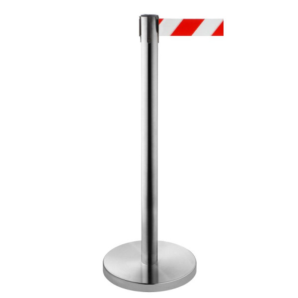 Stein HGS Personenleitsystem -P-Line Niro-, rot/weiß diagonal (schraffiert), mit Sicherheitsverschluss (selbstlösend), 3639503