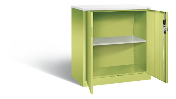 C+P Büroschrank Acurado, H1000xB930xT500mm, Farbe: Viridingrün / Viridingrün, Muldengriff, 2 OH, 9286-1200 S10329