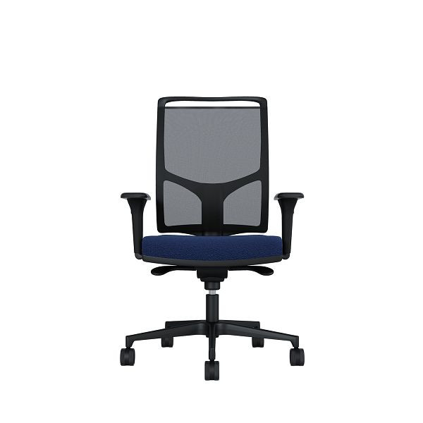 Bisley Bürodrehstuhl Zed, Schwarzes Kunststoff, Höhenverstellbare Armlehnen, Fußkreuz und Armlehnen aus Kunststoff, NE0333 indigoblau, ZEDKSLSNE0333