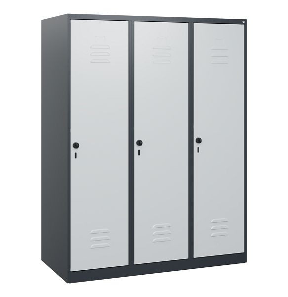C+P Umkleidespind Classic PLUS, 3 Abteile, 1530x1200x500mm, 7016/7035, Drehriegel, 0800005-32 S10008