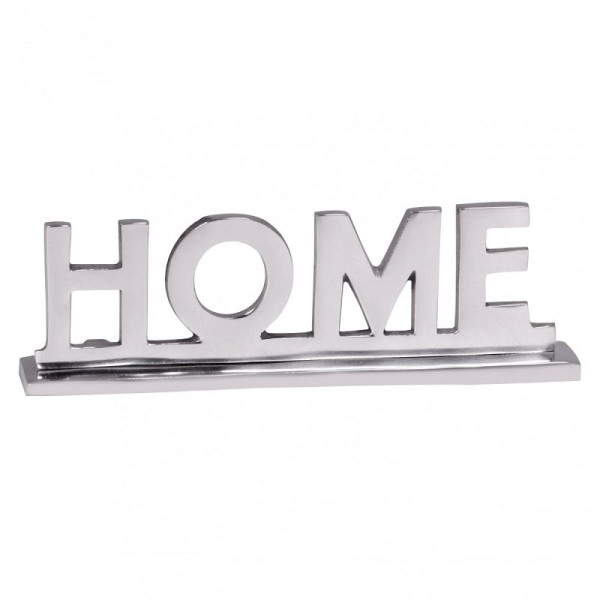 Wohnling Home Deko Schriftzug Design Wohnzimmer Ess-Tisch- Dekoration Wohnung Alu Aluminium Wohndeko Silber 22 cm, WL1.930