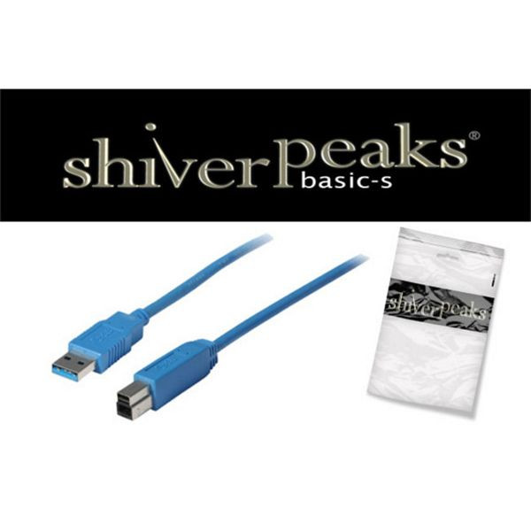 shiverpeaks BASIC-S, USB Kabel, Typ A Stecker auf Typ B Stecker, 3.0, blau, 0,5m, BS77030