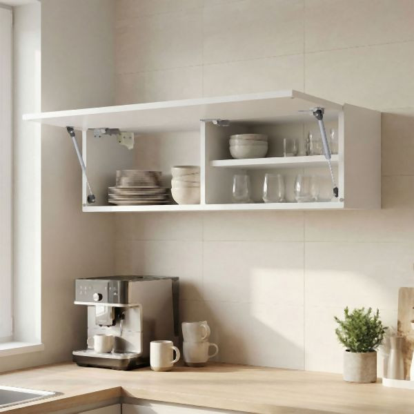 HOME NATURE WOHNKONZEPT Hängeschrank für Küche, Bad und Schlafzimmer aus Spanplatte, 30x25x120cm, Weiß, YQ0349