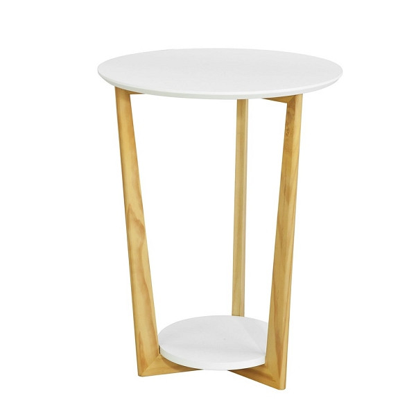 SoBuy Couchtisch mit zwei Ablageflächen Holzfarbe 45x29x60 cm, Modern, FBT52-WN