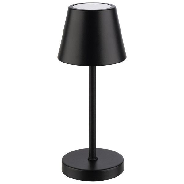 APS "MERLE MICRO" Kabellose USB-C Tischleuchte, Fartemperatur und Helligkeit einstellbar, spritzwasssergeschützt IP 54, Schwarz, 17071