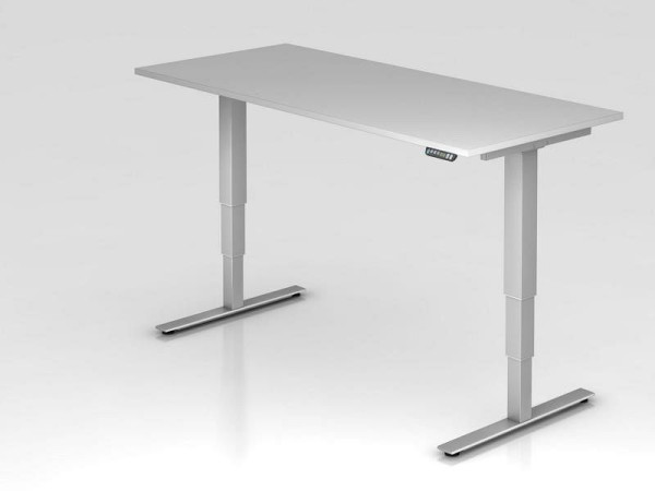 Hammerbacher Sitz-Steh-Schreibtisch elektrisch 180x80cm Grau, Arbeitshöhe 63,5 -128,5 cm, VXDSM19/5/S