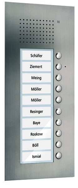 TCS Audio Außenstation Serie PUK 10 Klingeltasten (rechtsbündig), 1-spaltig, UP Edelstahl, PUK10/1-ES