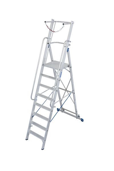 Krause Stabilo Stehleiter große Plattform und Sicherheitsbügel+Kette 1x8 Stufen, 127525