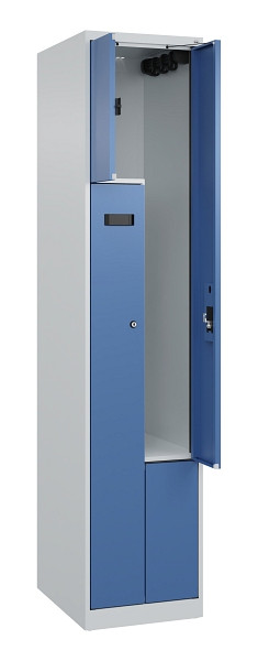 C+P Z-Spind Evolo PLUS, 2 Fächer, 1850x400x500mm, 7035/5023, Zylinderschloss, 049003-122 S10035