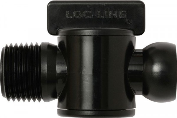 Loc-Line Absperrhahn mit Außengewinde schwarz, VE: 2 Stück, L32092S