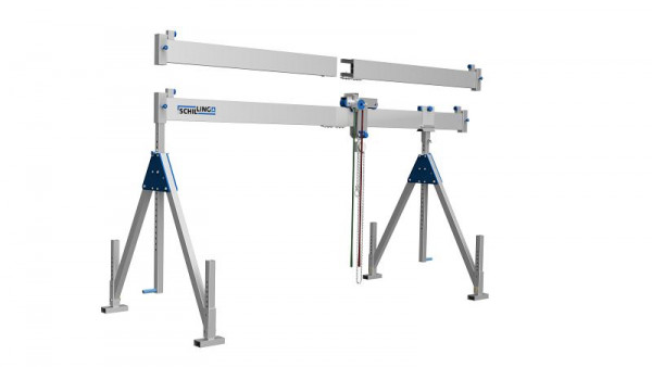 SCHILLING Alu-Portalkran, stationär, klappbar, teilbarer 6 m Träger, klein, Traglast 1.000 kg, 1311060-4