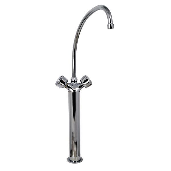 Gastro M professioneller Monoblock Mischhahn mit Drehknopfbedienung, Mischhahn 30cm und 40cm Erhöhung (bis zu den Drehknöpfen), DY382