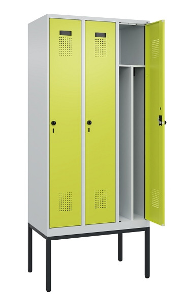 C+P Spind Evolo PLUS, Gestell, 3 Abteile, 2120x900x500mm, 7035/0024, Verschluss Drehriegel, 0490307-30F S10015