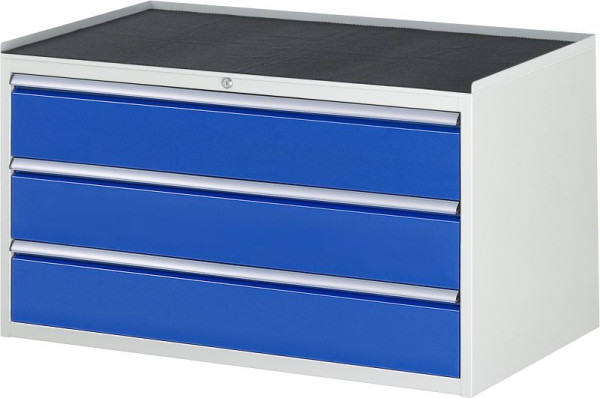 RAU Schubladenschrank Serie 7000, B1145xT650xH645mm, Schubladen: 3xH180mm, Metallauflage mit 3-seitigem Abrollrand und Anti-Rutsch-Matte, 03-XXL3.0A-MT.11