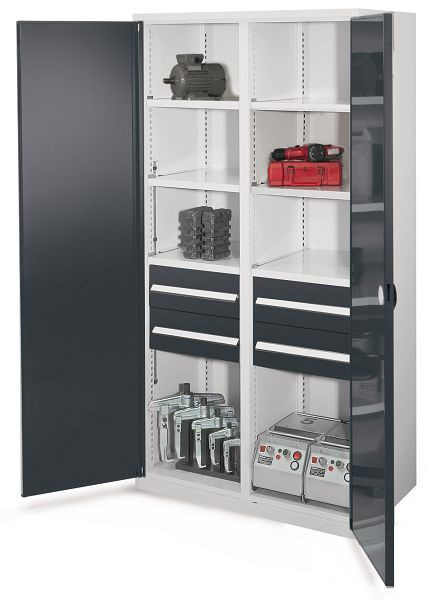 Kappes Schwerlastschrank mit Mitteltrennwand, 1950 x 1000 x 600 mm, Mod 52 7035/7016, Doppelwandtür, 1463.04.2024