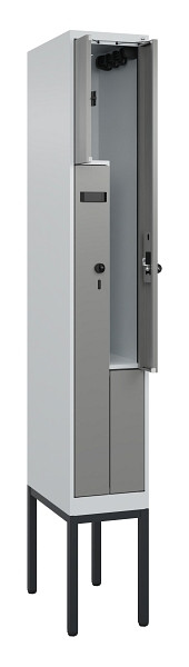 C+P Z-Spind Evolo PLUS, Gestell, 2 Fächer, 2120x300x500mm, 7035/0004, Drehriegel, 0490337-102 S10009