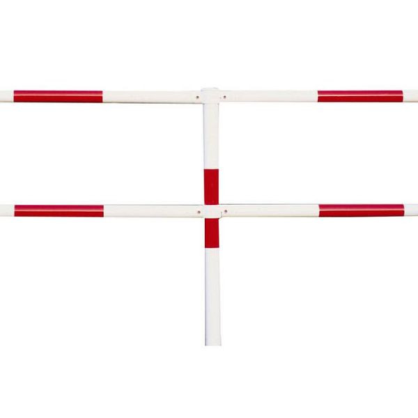 Stein HGS Systemgeländer -Mountain-, Standpfosten Ø 60 mm, mit Rundkopf, Gesamtlänge 1000mm, zum Aufdübeln mit Bodenplatte, Farbe: rot/weiß, 11819
