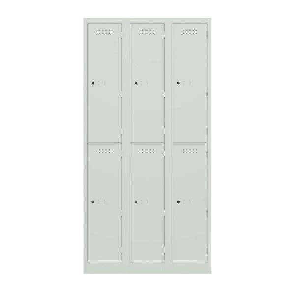 Bisley Garderobenschrank Primary Locker, 3 Abteile mit je 2 Fächern übereinander, 644 portland, PL3050T2644