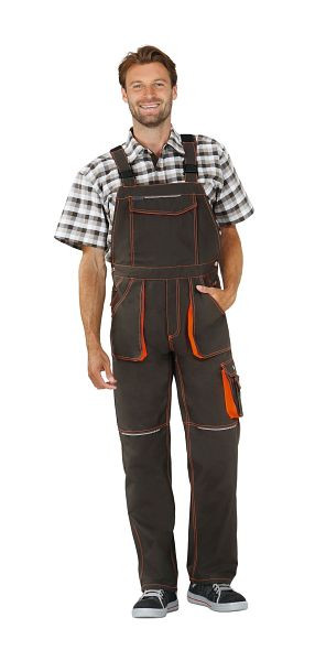 Planam Basalt Neon Latzhose, oliv/orange, Größe 94, 6232094