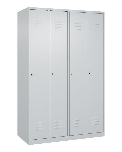 C+P Umkleidespind Classic PLUS mit Mitteltrennwand, 4 Abteile, 1850x1200x500mm, 7035/7035, Zylinderschlösser, 080000-40F S10024