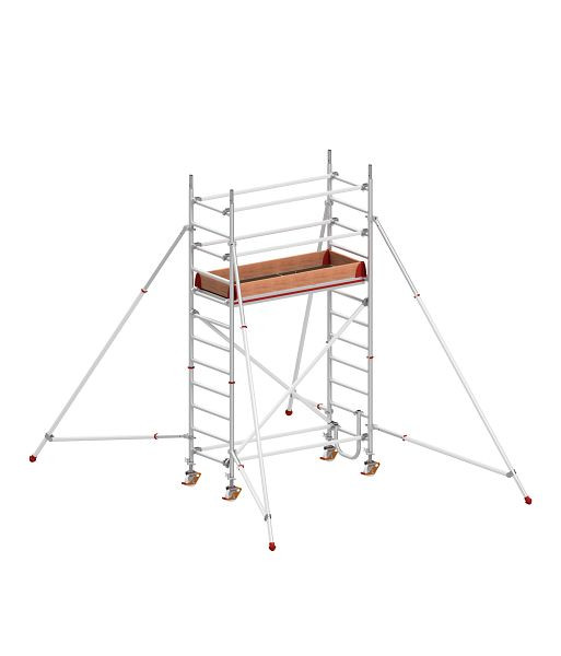 HYMER Fahrgerüst nach DIN EN 1004 mit Comfortaufbau, Rahmenteilbreite 0,80 m, Bühnenlänge 1,90 m, Reichhöhe 4,25 m, 847204