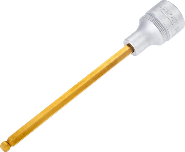 Hazet Schraubendreher-Steckschlüsseleinsatz, Vierkant hohl 12,5 mm, Innen-Sechskant Profil, 6 mm, Lange Ausführung Mit Kugelkopf, 986KK-6