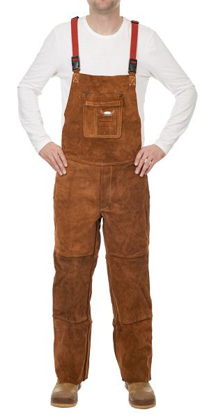 ELMAG Schweißer Latzhose Größe XL, WELDAS 44-7440/7648, Lava Brown Spalt-Rindleder, Länge: 144 cm, 59187