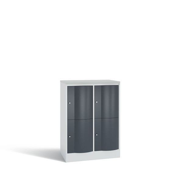 C+P Schließfachschrank Resisto,4 Fächer, H1077xB772xT540mm,Grau/Anthrazit/DBSHellgrau, 8472-272 S10132