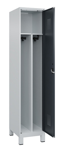C+P Spind Evolo PLUS, mit Füßen, 1 Abteil, 1950x400x500mm, 7035/7016, Verschluss Zylinderschloss, 049010-12F S10039