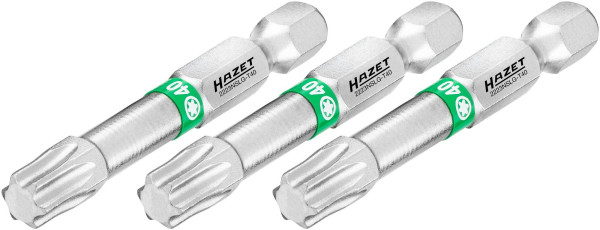 Hazet Bit, Sechskant massiv 6,3 (1/4 Zoll), Innen TORX® Profil, T40, Anzahl Werkzeuge: 3, Lange Ausführung, Schlüsselweite: T40, 2223NSLG-T40/3