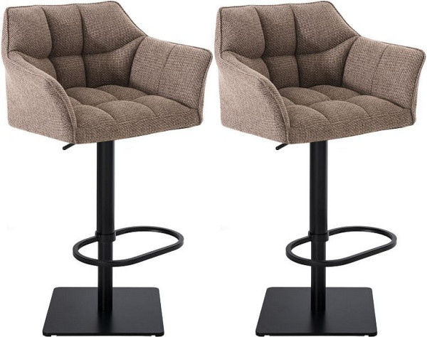 CLP Barhocker Damaso Stoff schwarz, terrabraun, VE: 2 Stück, 314967