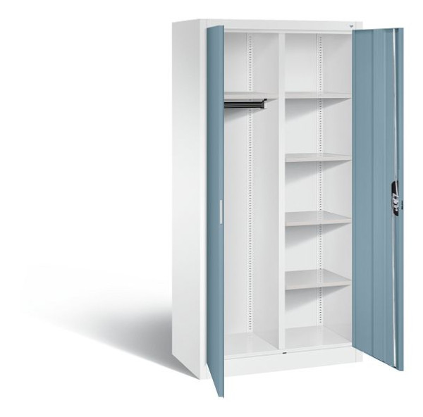 C+P Akten-/Garderobenschrank Acurado, H1950xB930xT500 mm, Weiß/Horizontblau, 9280-30 S10376